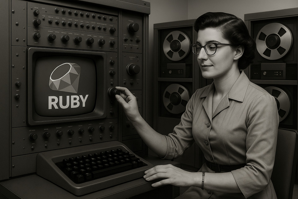 Retro Mainframe Woman Coder Ruby